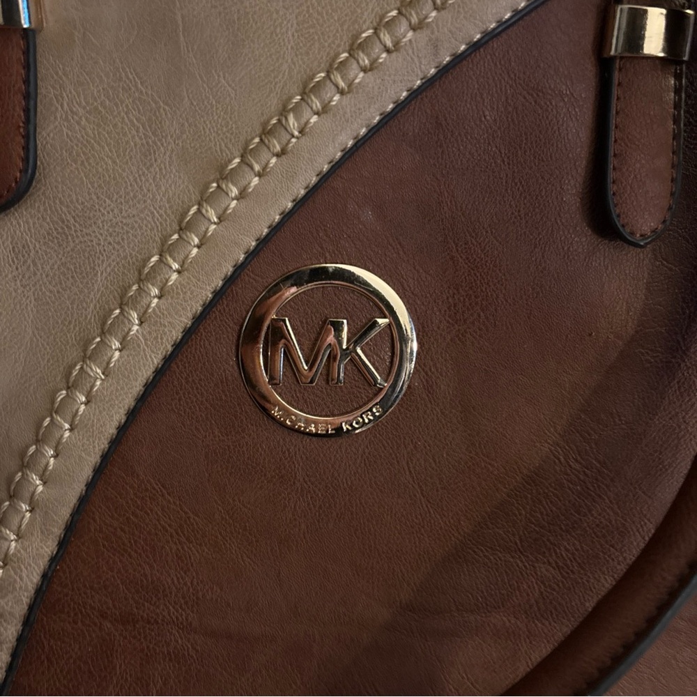 Michael Kors Two-Tone Brown Tote - Picture 2 of 5